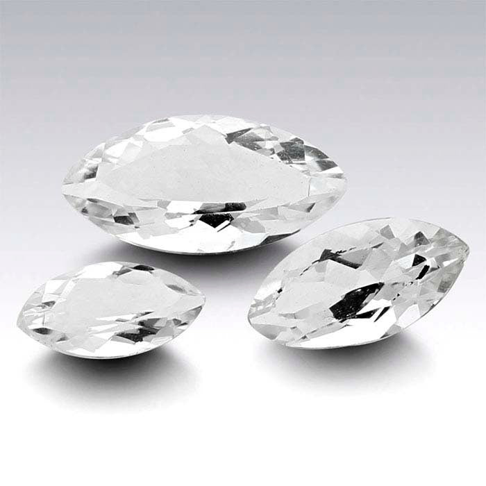 Natural Genuine Arkansas Ice Quartz - White Clear Crystal Quartz Loose Stones (8x4, 10x5, 12x6 Marquise Cut, VVS) | Mined & Cut in USA | Perfect for Jewelry Making, Healing Crystals & Spiritual Decor