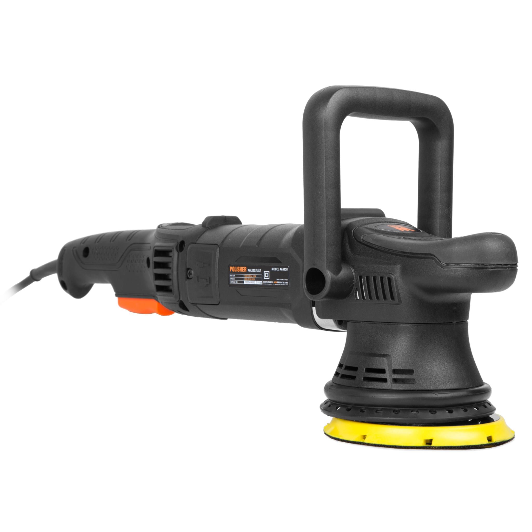 WEN AA6158 5-Inch 8-Amp Dual Action Polisher - Professional Car Buffer with Paddle Switch, 15mm Throw & LED Display - Perfect for Auto Detailing, Paint Correction & Waxing