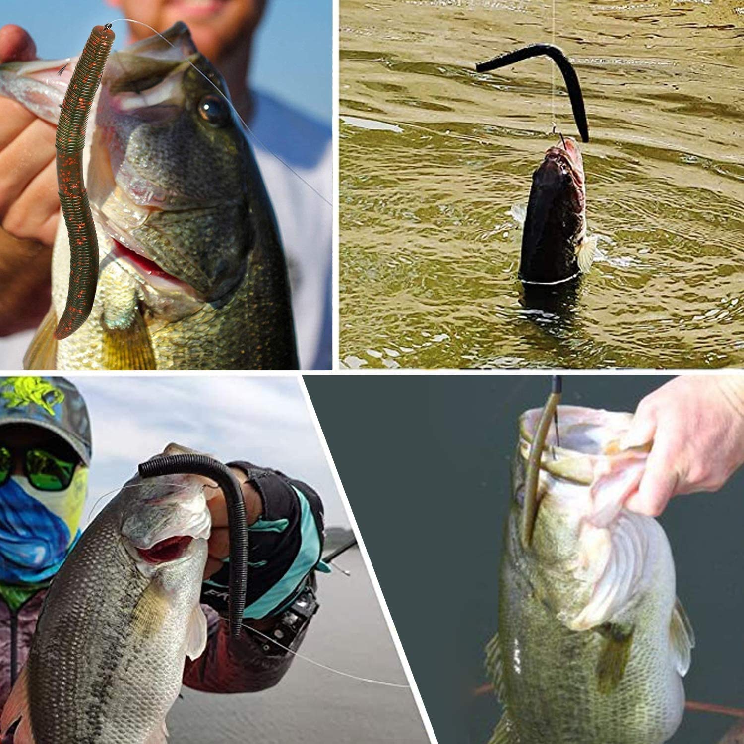 3X Strong Offset Worm Hooks - Wide Gap Barbed Fishing Hooks for Soft Plastic Baits, Bass & Trout - Freshwater & Saltwater Jig Hooks | Ideal for Bass Fishing, Trout Angling, and Saltwater Game Fishing