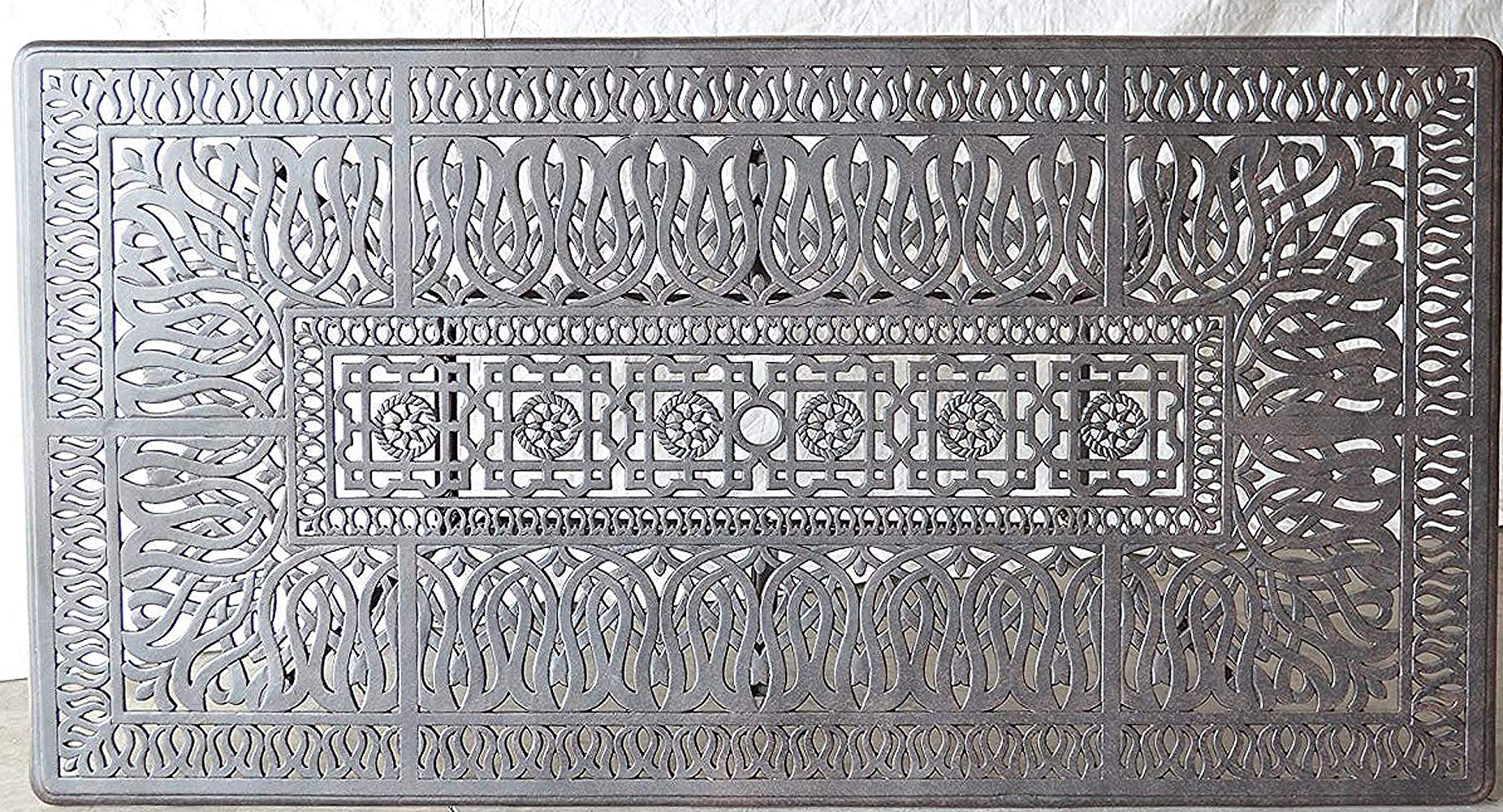 Elisabeth 9-Piece Cast Aluminum Outdoor Patio Dining Set with 44x84 Inch Rectangle Table - Durable Weather-Resistant Garden Furniture for Backyard, Poolside & Outdoor Entertaining