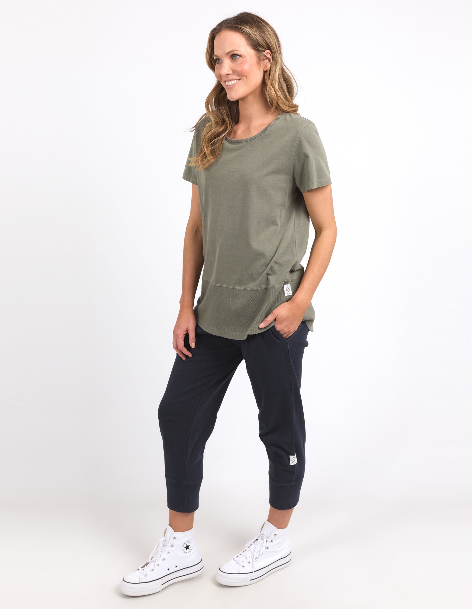 Elm Fundamental Rib Short Sleeve T-Shirt for Men - Comfortable Cotton Blend Casual Tee - Perfect for Everyday Wear, Outings, and Layering