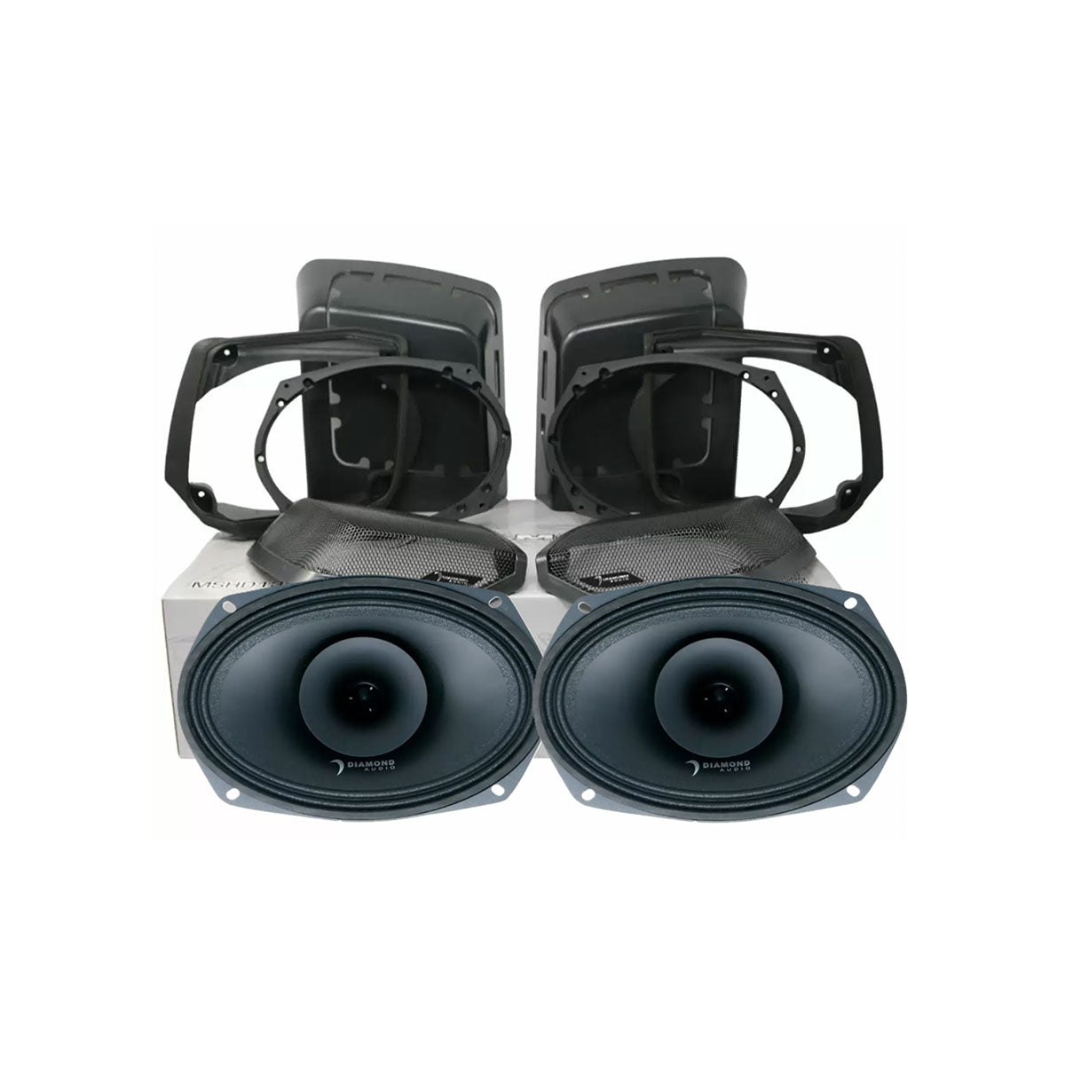 1998-2013 Harley Davidson® Cut In Lid Kit with MP692 Speakers (2Ω) - MSMP692LK13 - Upgrade Your Motorcycle Audio System for Long Rides & Road Trips