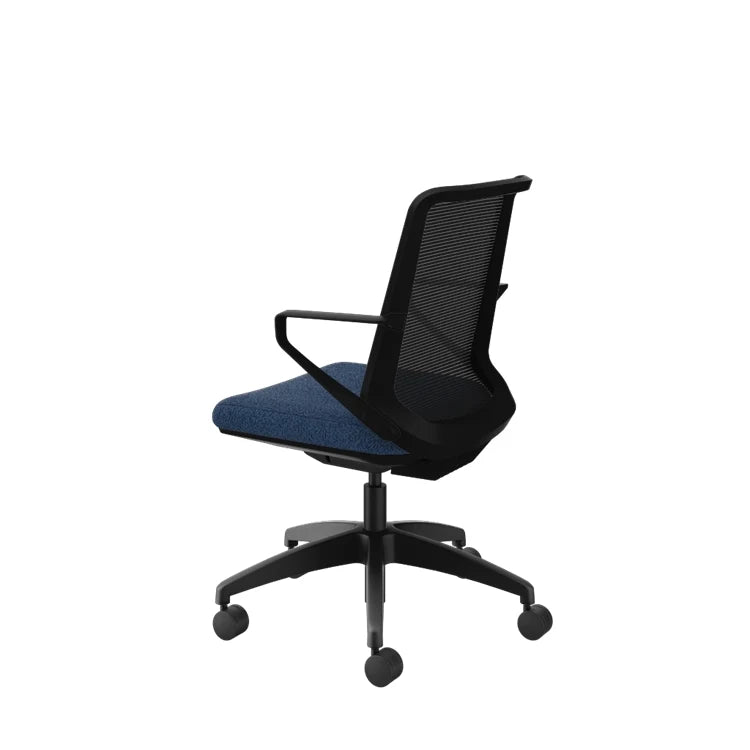 Ergonomic Cliq Office Chair with Synchro Tilt Mechanism - Basalt Fabric & Black Designer Frame for Home Office, Gaming, and Workspace Comfort