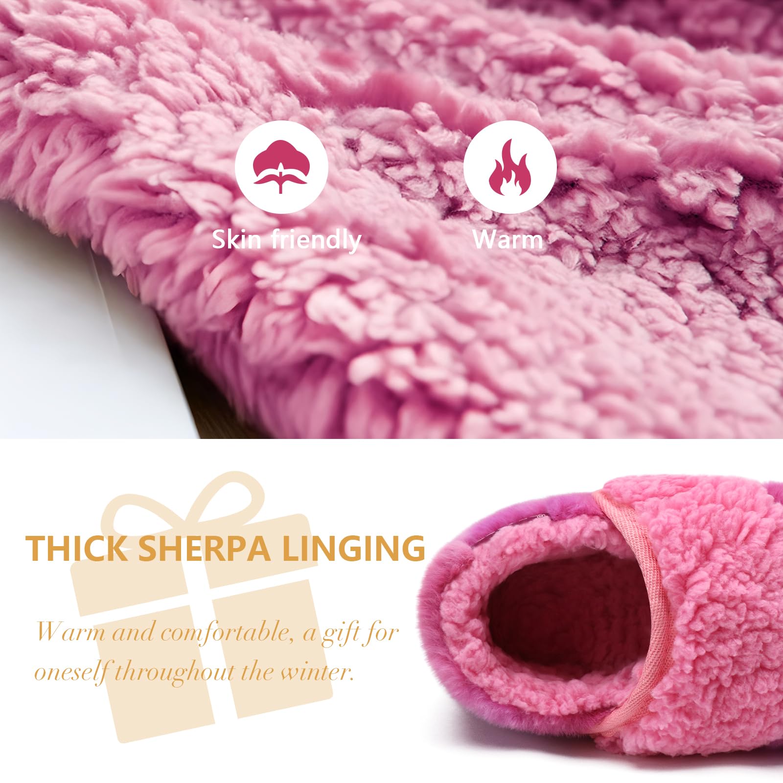 COFACE Women's Memory Foam House Slippers - Soft Fluffy Indoor/Outdoor Slippers for Ladies - Perfect for Home, Office, and Travel Comfort