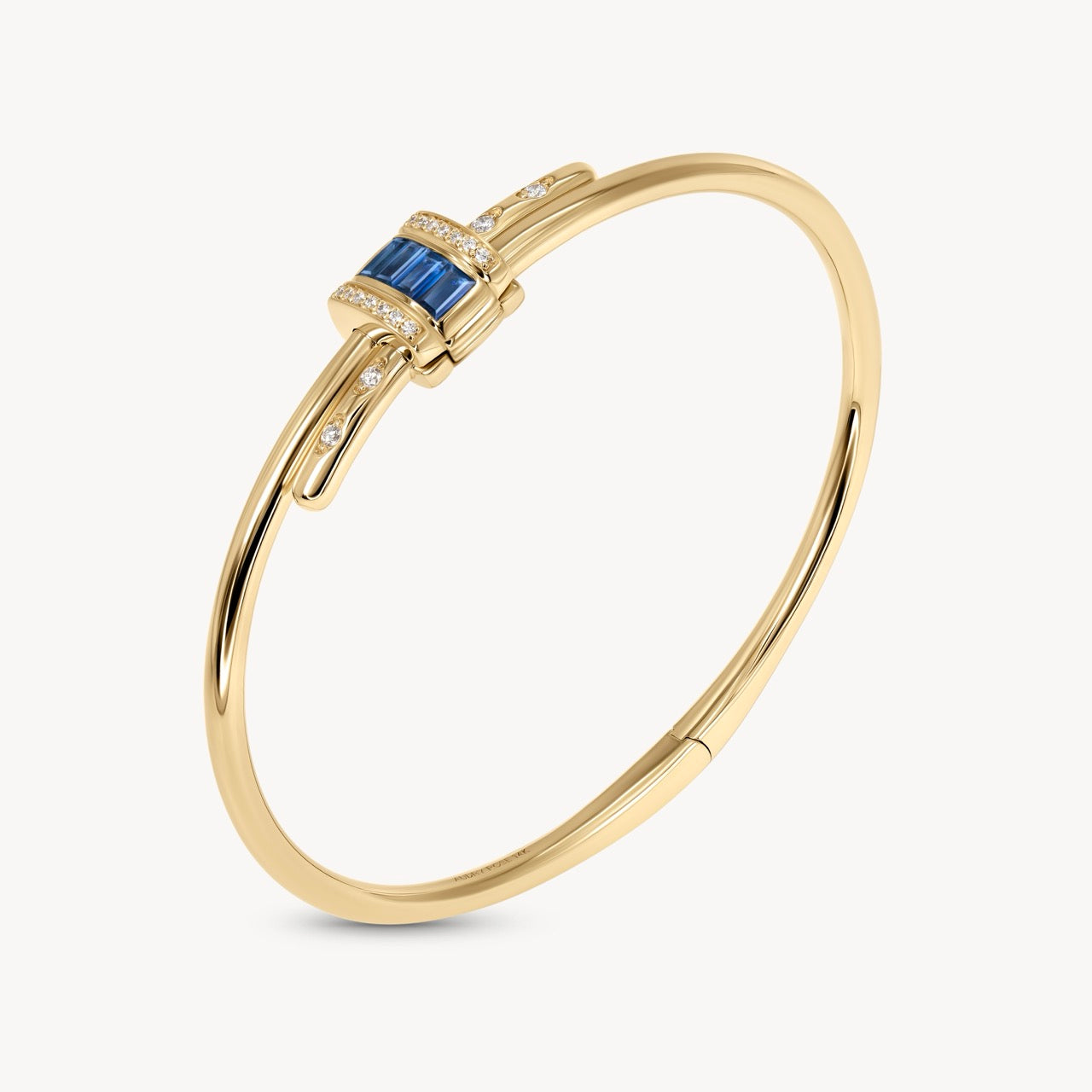 Vaulted Sapphire Latch Bracelet - Elegant Blue Gemstone Jewelry for Women | Perfect for Weddings, Parties & Special Occasions