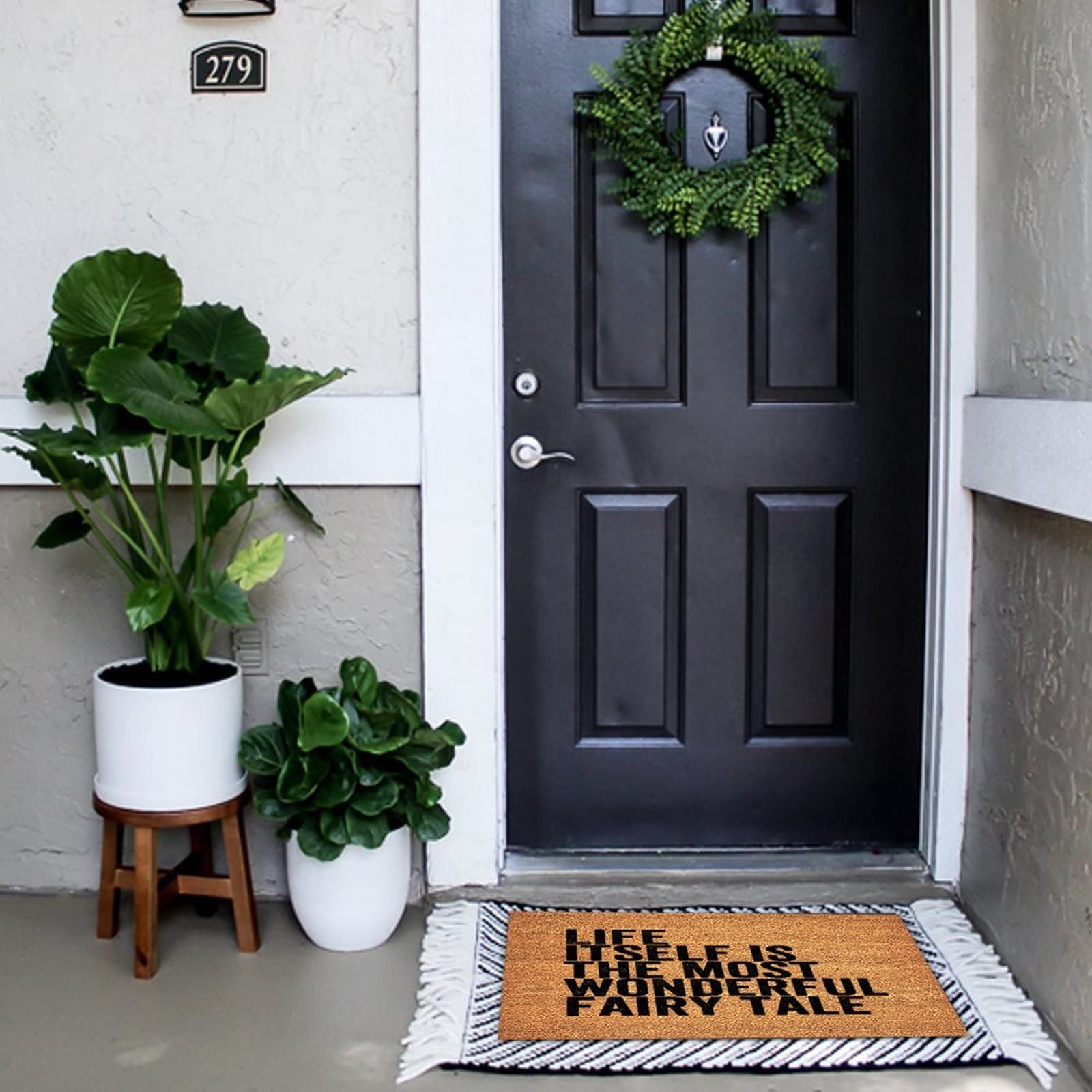 16x24in Natural Coconut Coir Door Mat - Weather Resistant Welcome Mat for Porch, Patio & Front Door - Farmhouse Style Housewarming Gift - Perfect for Apartments, Entrances & Outdoor Use