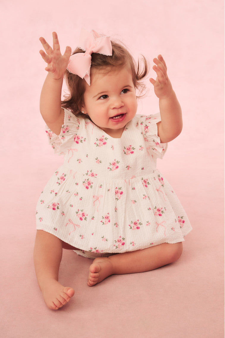 Baby Landri Rose & Bow Top - Adorable Infant Girl's Dress for Special Occasions & Photo Shoots | Perfect for Birthdays, Parties & Family Gatherings
