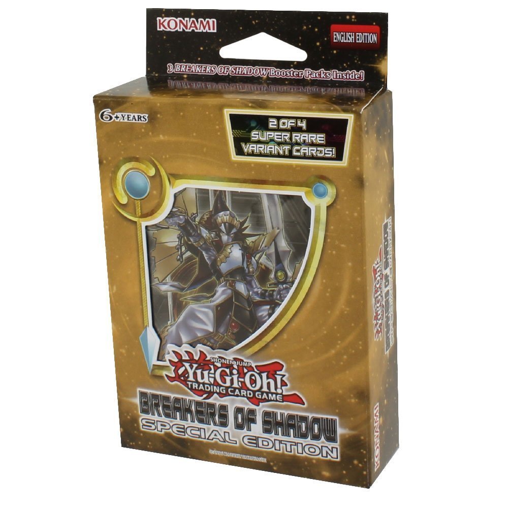 YuGiOh Breakers of Shadow Booster Box Special Edition - 3 Packs + 2 Holo Cards | Collectible Trading Card Game for Tournaments & Casual Play