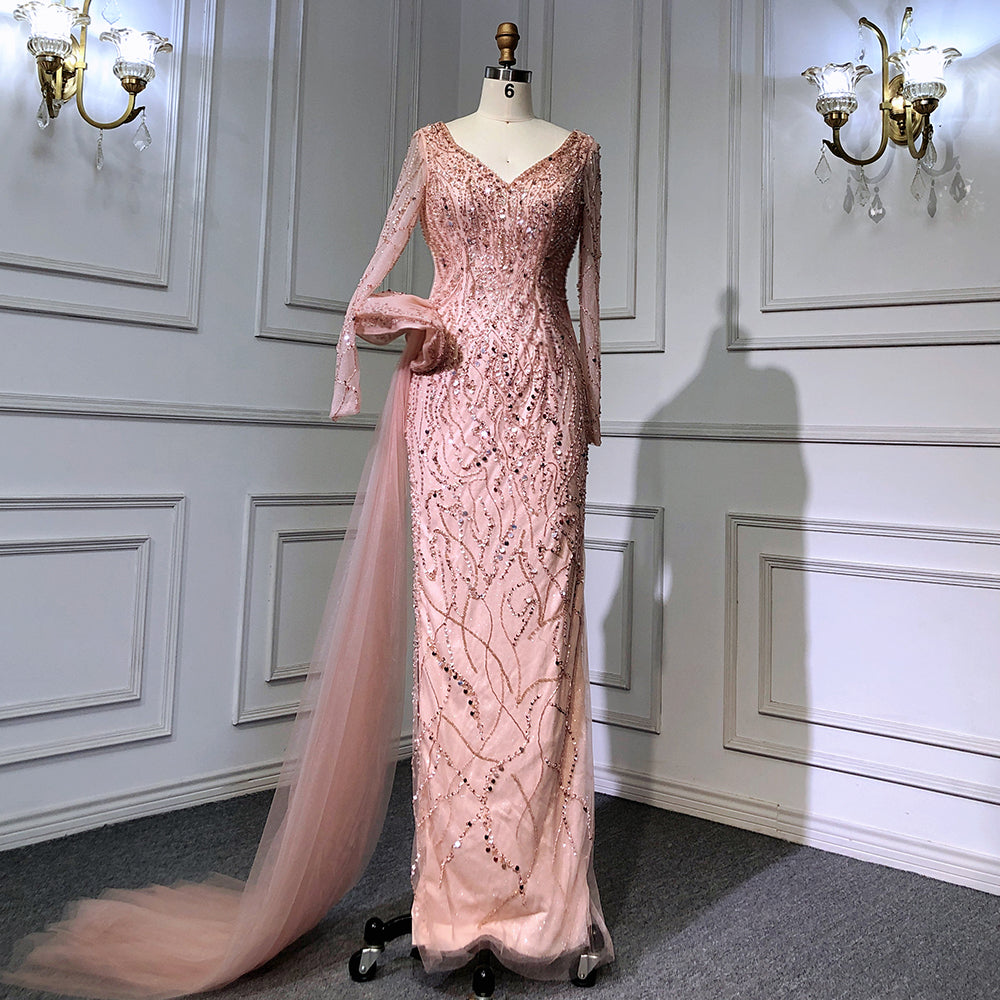 Serene Hill Wine Red Elegant Mermaid Evening Dress 2025 - Luxury Beaded Overskirt Gown for Women | Perfect for Prom, Gala, Wedding & Formal Parties