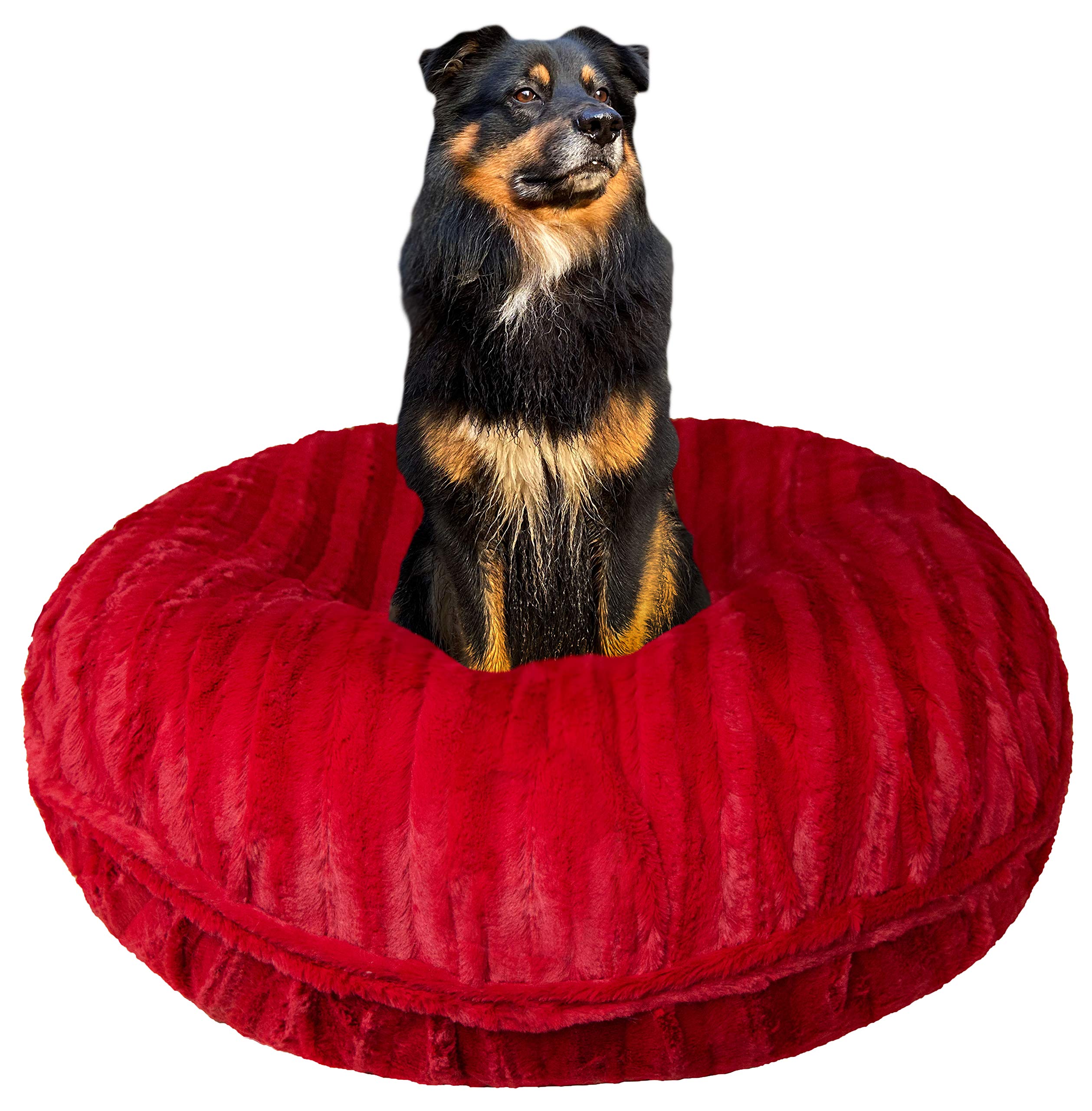 Bessie and Barnie Signature Red Robbin Luxury Extra Plush Faux Fur Dog Bed - Soft & Cozy Pet Bed for Small, Medium & Large Dogs - Perfect for Crates, Living Rooms & Bedrooms