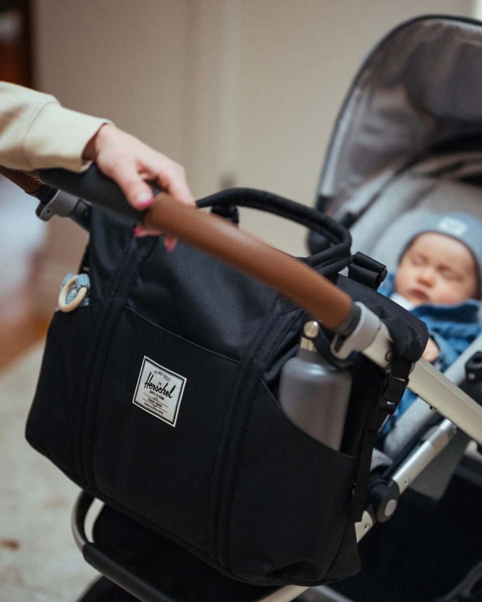 Herschel Strand Duffle Diaper Bag - Iceberg Green Crosshatch | Stylish & Spacious Baby Travel Bag for Parents | Perfect for Daycare, Travel & Family Outings
