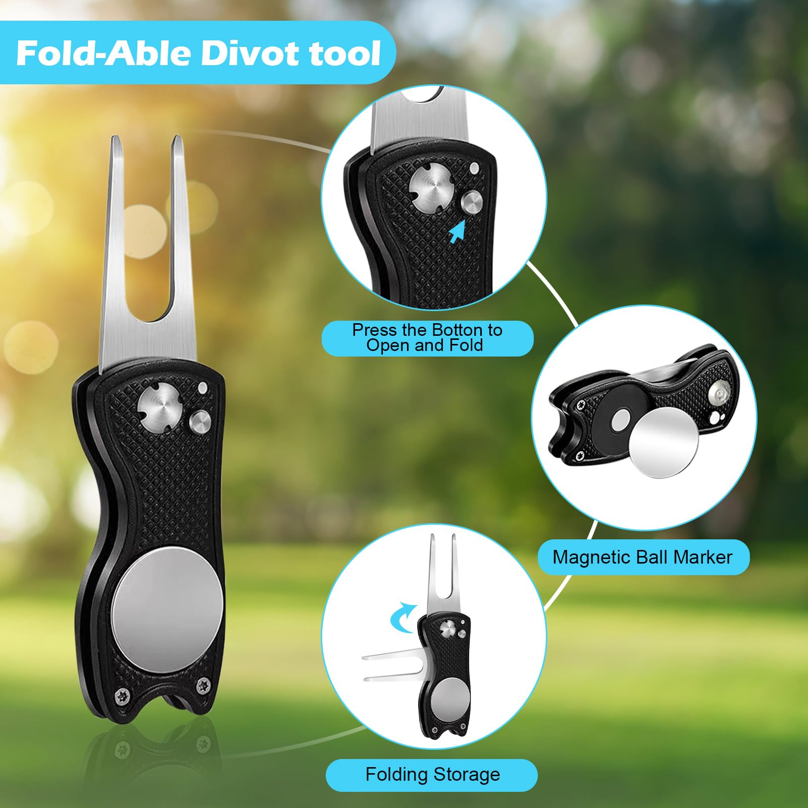 Premium Golf Club Cleaning Kit with Club Cleaner, Water Towel, Divot Repair Tool & Groove Sharpener | Complete Golf Ball Alignment & Maintenance Set | Ideal for Men & Women Golfers | Perfect for Course Play, Practice & Equipment Care