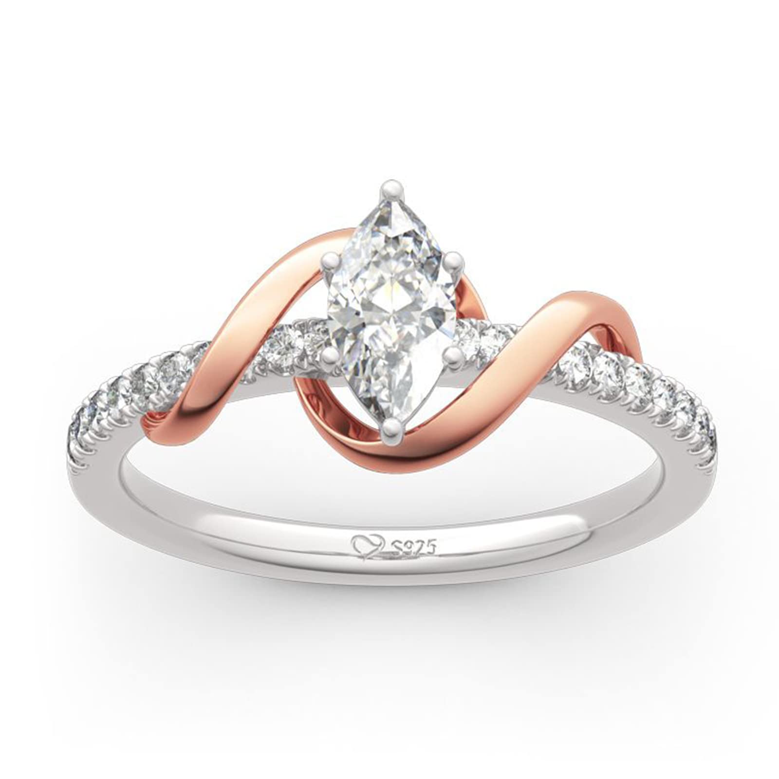 Jeulia Marquise Cut Sterling Silver Ring for Women - Elegant Engagement, Anniversary & Promise Ring - Valentine's Day Gift with Jewelry Box | Perfect for Proposals, Weddings & Romantic Occasions