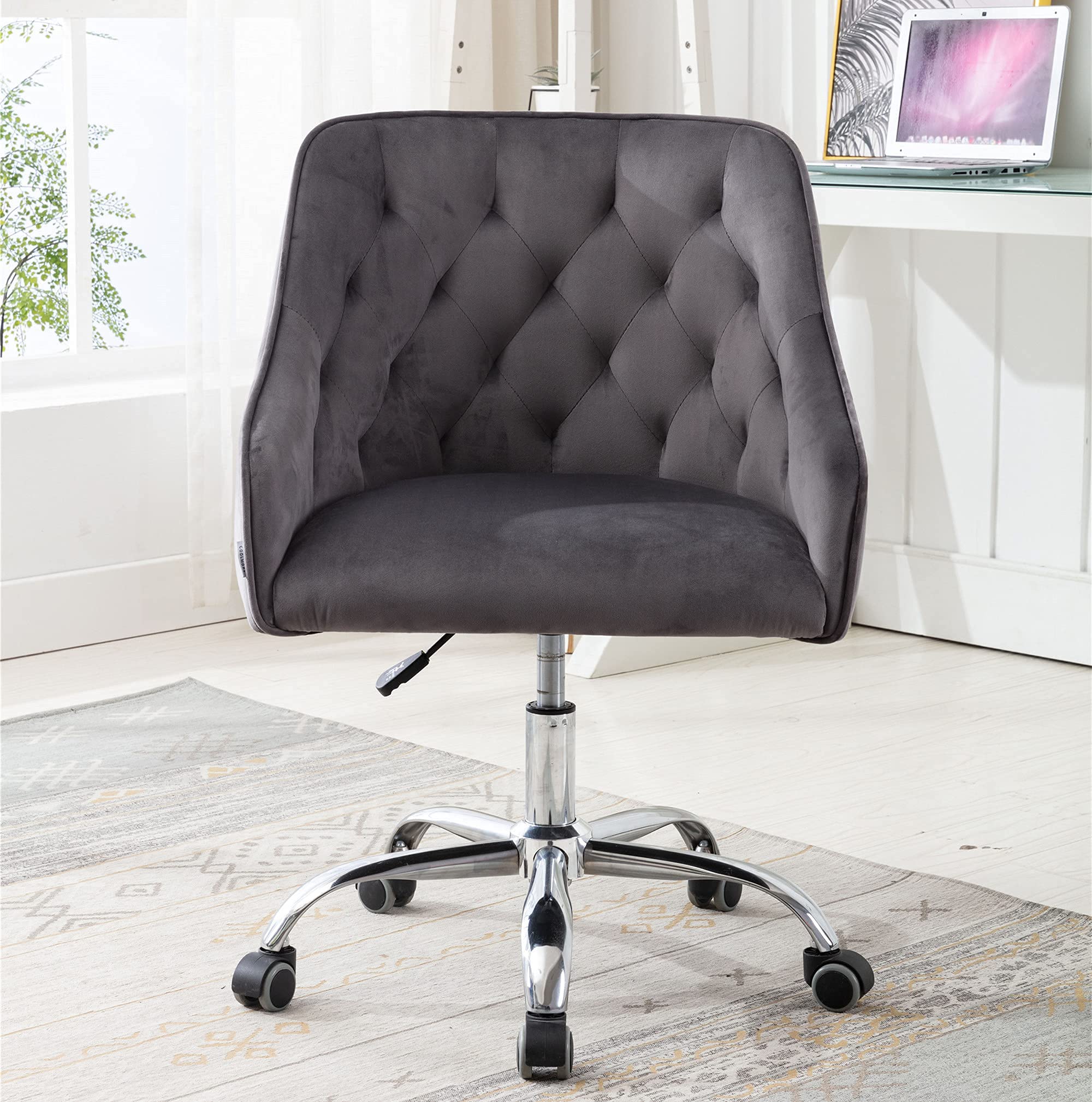 Premium Velvet Home Office Chair - 360° Swivel Adjustable Desk Chair with Arms, Modern Upholstered Task Chair for Office, Living Room & Bedroom | Ergonomic Support for Work, Study & Relaxation