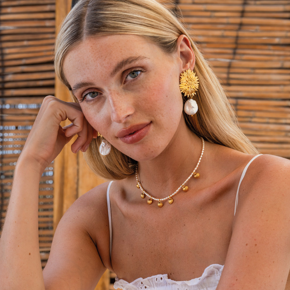 Noeli Pearl Earrings - Classic Stud Earrings for Women, Genuine Freshwater Pearls, Hypoallergenic, Elegant Gift for Wedding, Anniversary & Special Occasions | Perfect for Office Wear, Date Night & Formal Events