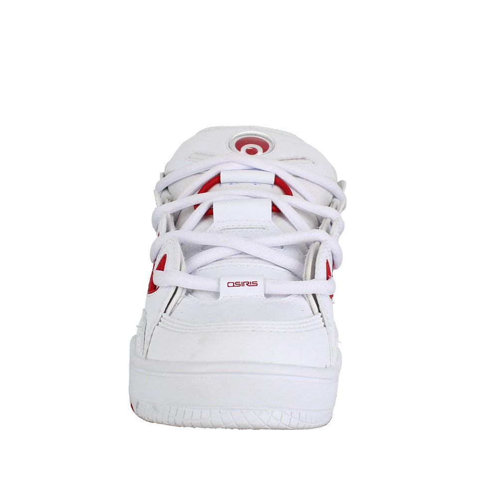 OSIRIS D3 E Sneakers - White/Red/White High-Top Skate Shoes for Men & Women | Durable Comfort & Style for Skateboarding, Streetwear & Casual Wear
