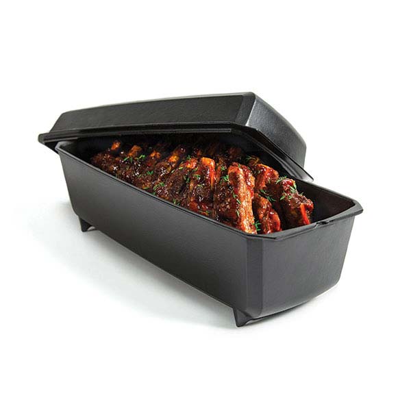 Broil King 69615 Premium Cast Iron Rib Roaster Grill Pan - Perfect for BBQ, Grilling, and Oven Cooking Steaks, Ribs & Roasts