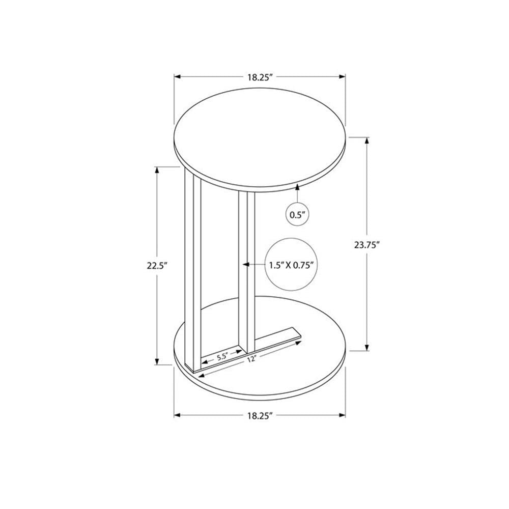 Monarch Specialties 2210 Round Accent Table - 18.25