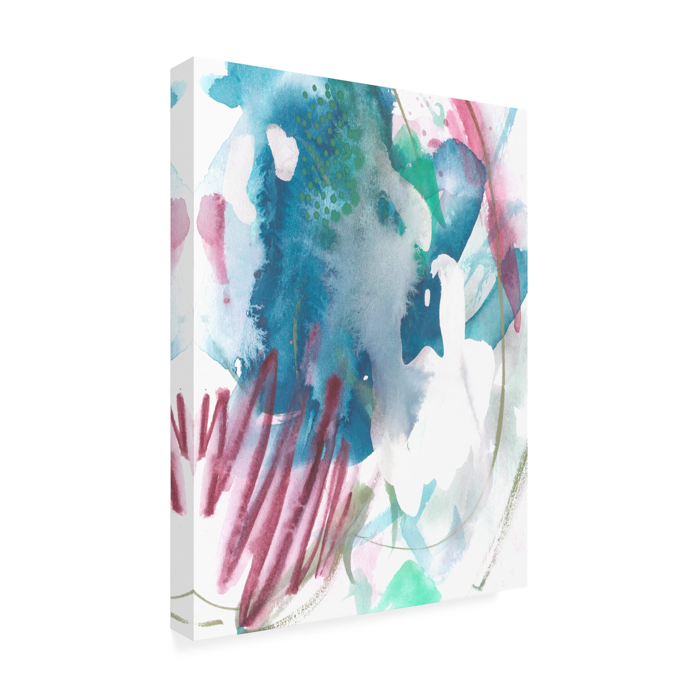Trademark Fine Art 'Magenta Wave Form II' Canvas Wall Art by Melissa Wang - Modern Abstract Painting for Living Room, Bedroom & Office Decor