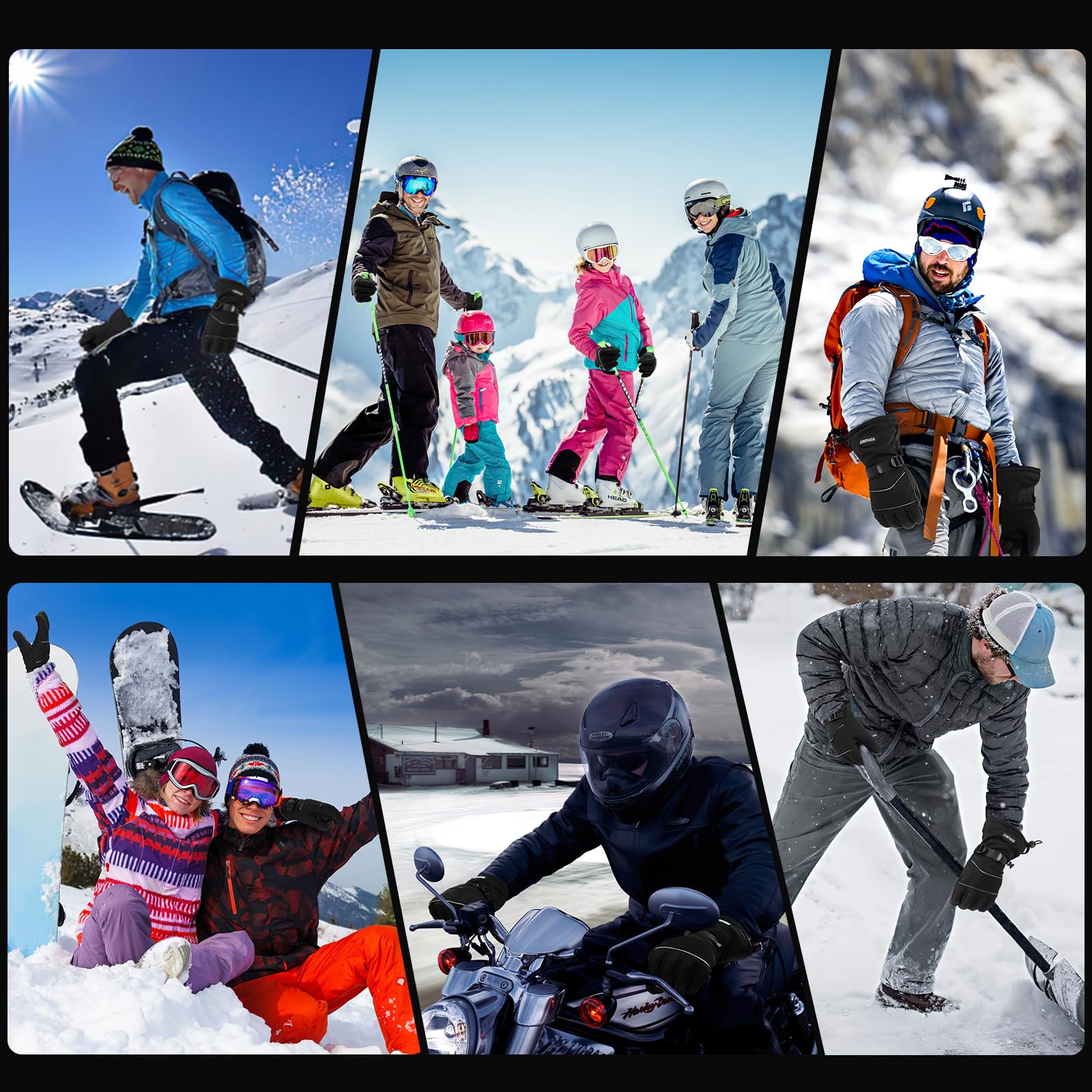 **JUMPHIGH Ski & Snow Gloves for Men & Women - 3M Thinsulate Insulated, Waterproof Winter Gloves for Snowboarding & Outdoor Activities - Perfect Cold Weather Gifts**