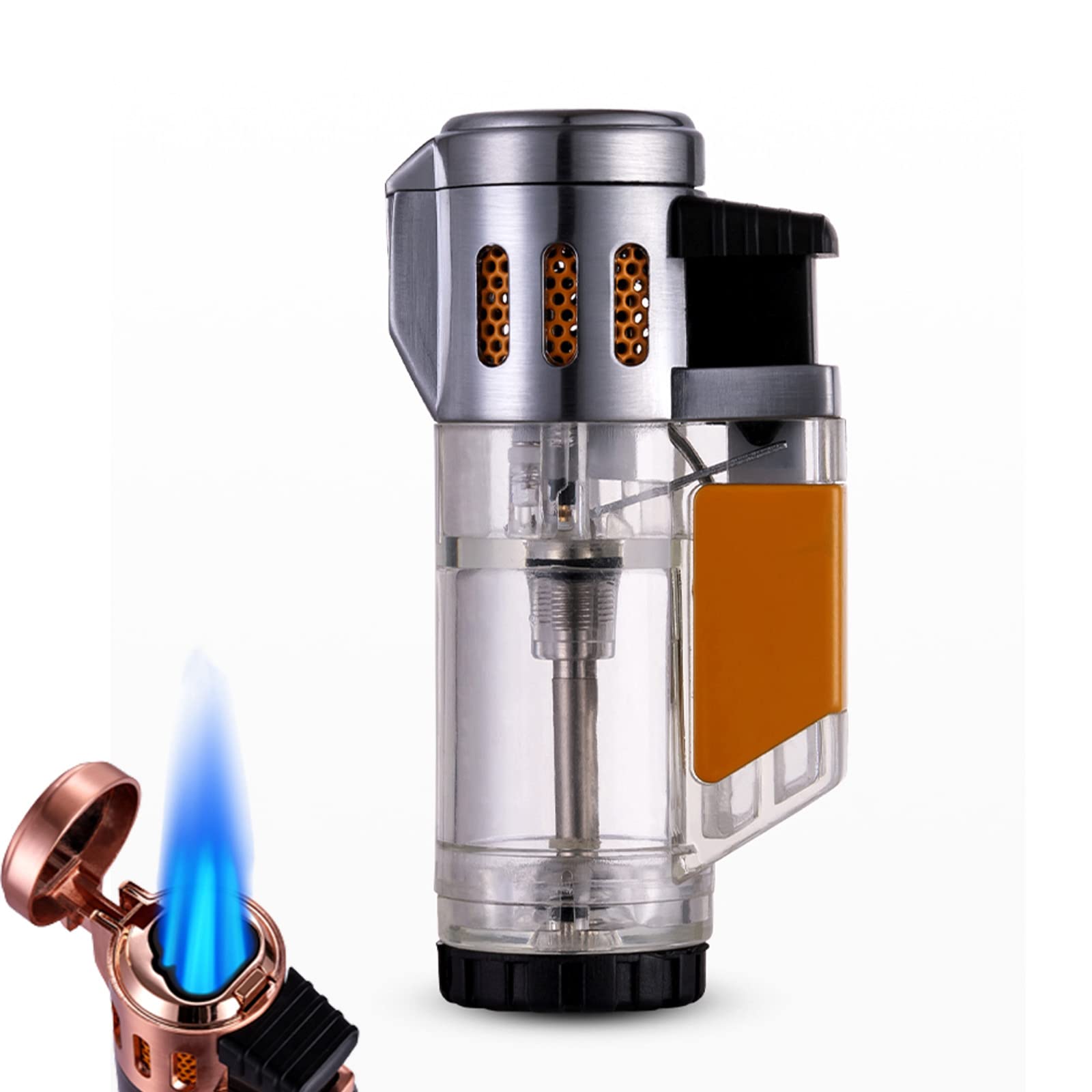 Windproof Triple Jet Torch Lighter for Cigars & Outdoor Use