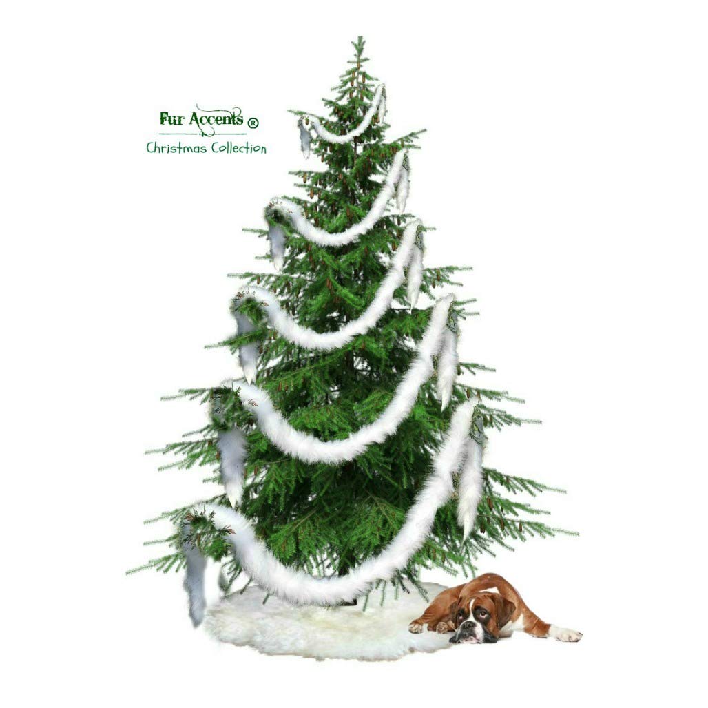 Premium White Shag Faux Fur Garland - 2
