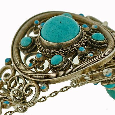 Handmade Sterling Silver & Persian Turquoise Bracelet for Women - Boho Chic Jewelry for Everyday Wear, Gifts & Special Occasions