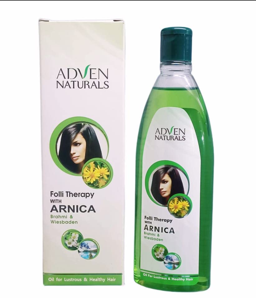 Adven Naturals Folli Therapy Hair Oil with Arnica, Brahmi & Wiesbaden Oil - 200ml for Lustrous, Healthy Hair Growth (Pack of 1) | Nourishing Scalp Treatment for Dry, Damaged Hair - Daily Hair Care Routine