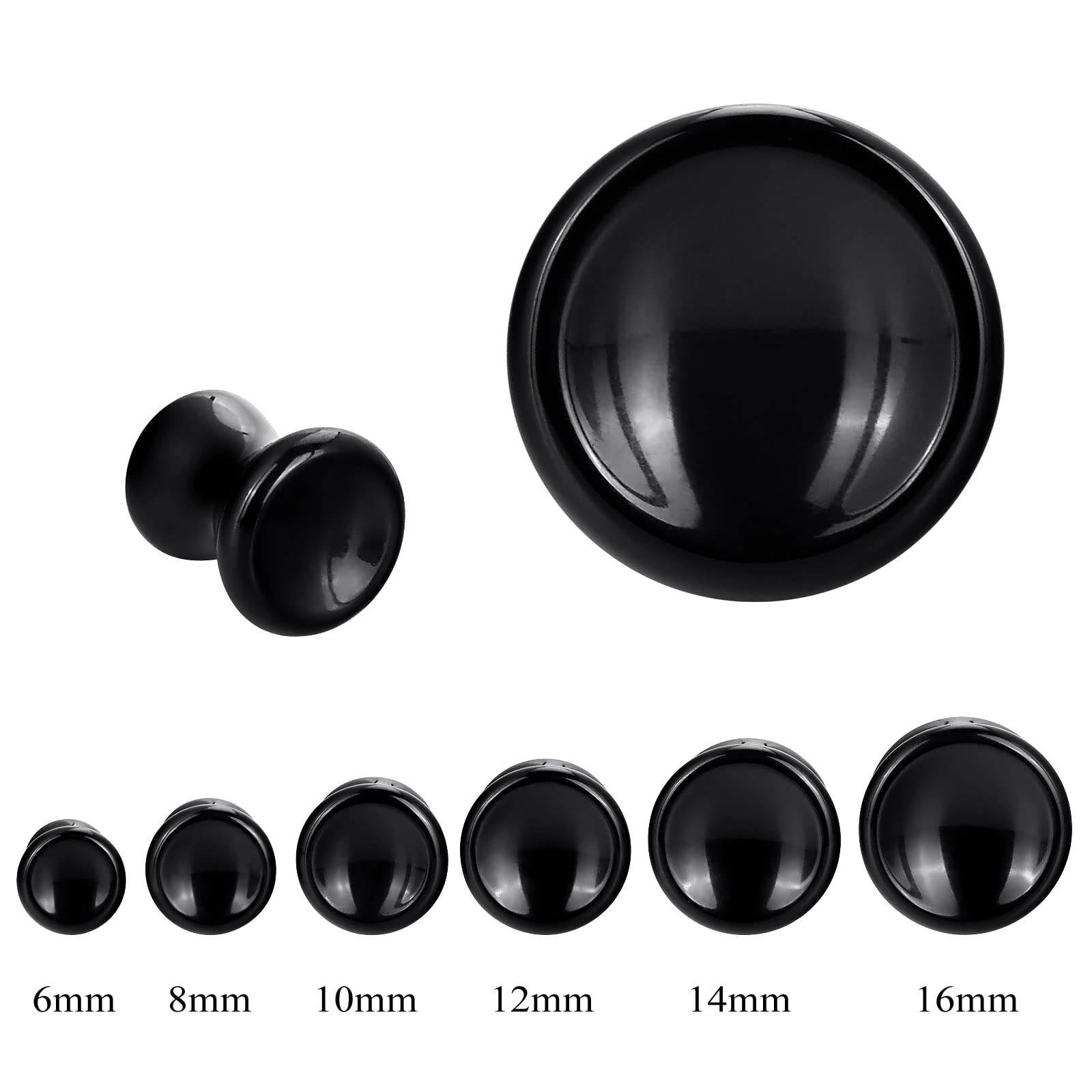 Stuppendux 2PCS Stone Ear Plugs & Tunnels - 2G to 1'' Saddle Expander Gauges for Body Piercing | Perfect for Stretching, Everyday Wear & Alternative Fashion