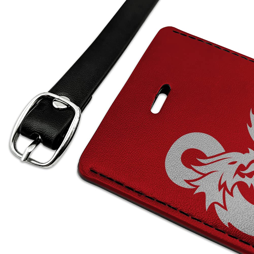 Dungeons & Dragons Leather Luggage Tag - Rectangle Ampersand Design for Carry-On Bags, Suitcases & Backpacks | Perfect for Travel, Conventions & Gaming Events