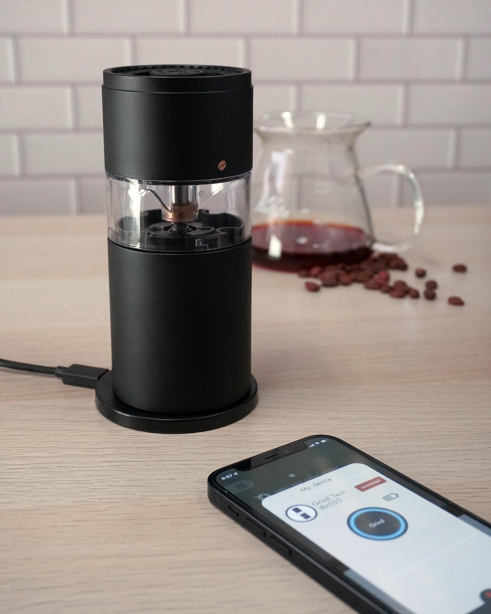 PALICO GrindTech STD - Portable Rechargeable Electric Coffee Grinder with USB-C Charging, 20 Adjustable Grind Settings, Stainless Steel Conical Burr - Perfect for Home, Office, Travel & Camping | Fresh Ground Coffee Anywhere