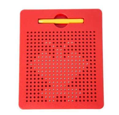 FDUFN Magnetic Drawing Board for Kids - Doodle Board with Beads for Toddlers 1-3 Years Old (Red) - Perfect for Travel, Preschool Learning & Creative Play