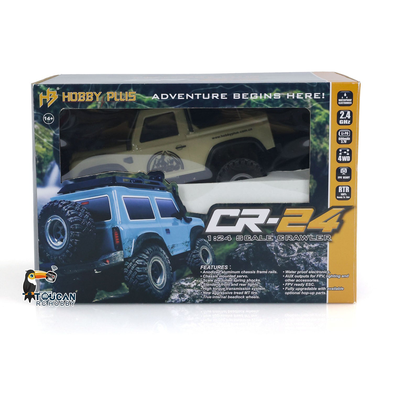 1:24 Scale 4x4 RC Off-Road Truck - 4WD Remote Control Crawler Car with DIY Simulation Model, ESC Servo & LED Light System - Perfect for Indoor/Outdoor Rock Crawling & Off-Road Adventure Play
