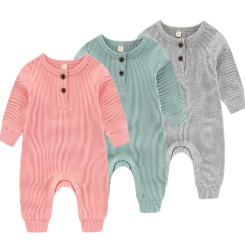 3pack Long Sleeve Pink+greent+gray
