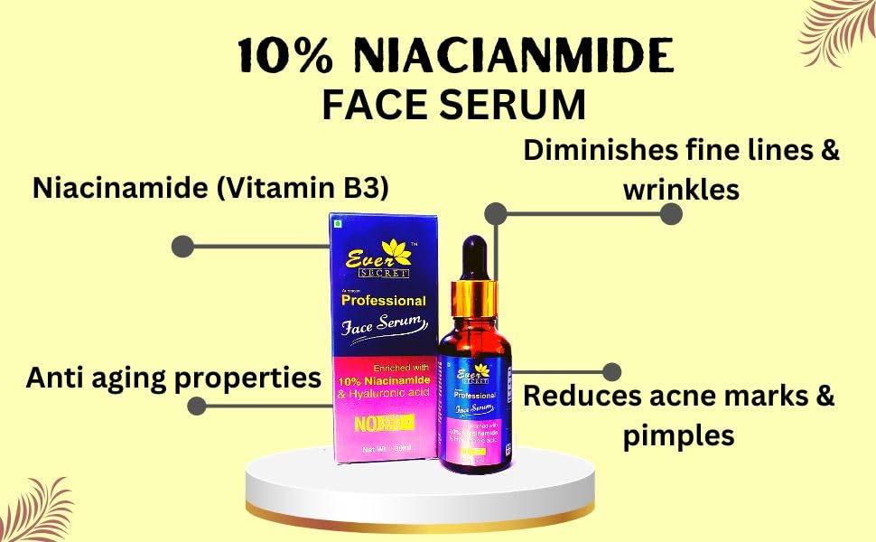 Ever Secret 10% Niacinamide Face Serum for Clear & Radiant Skin | Sunscreen Day Cream with UVA/UVB Protection | Daily Skincare Routine for Acne-Prone & Sensitive Skin | Perfect for Morning Use Before Makeup