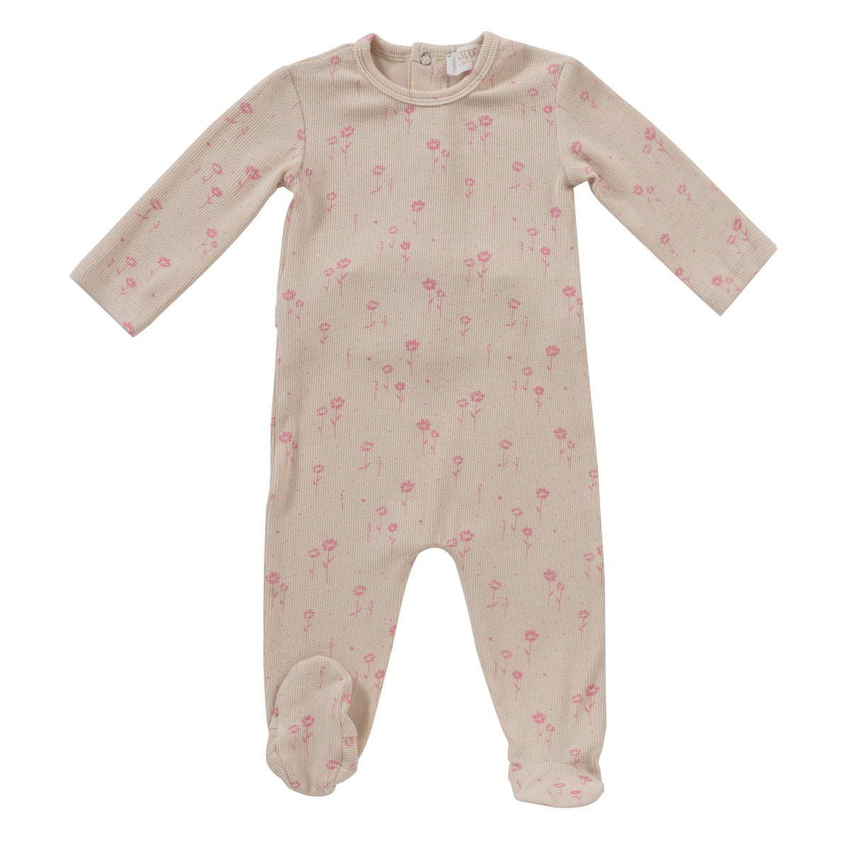Kipp Baby Floral Pink Rib Footie - Soft & Comfortable Baby Socks for Newborns & Toddlers - Perfect for Everyday Wear, Playtime & Photo Shoots