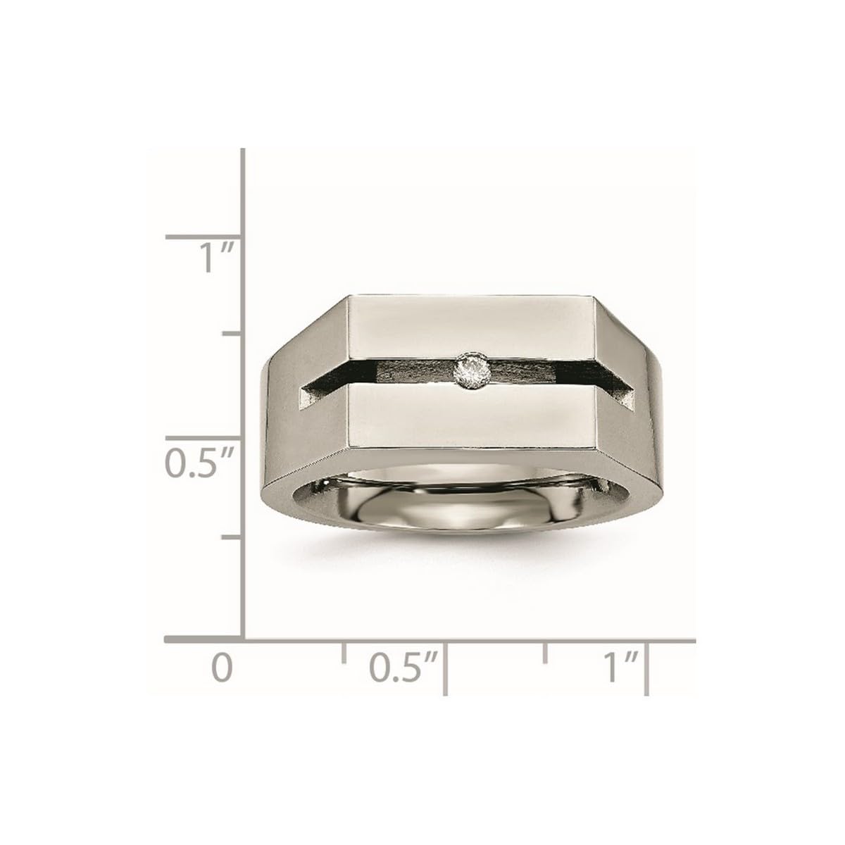 Titanium Diamond Ring for Women - Polished Elegant Wedding Band, Engagement Ring, Anniversary Gift | Perfect for Proposals, Special Occasions & Everyday Wear