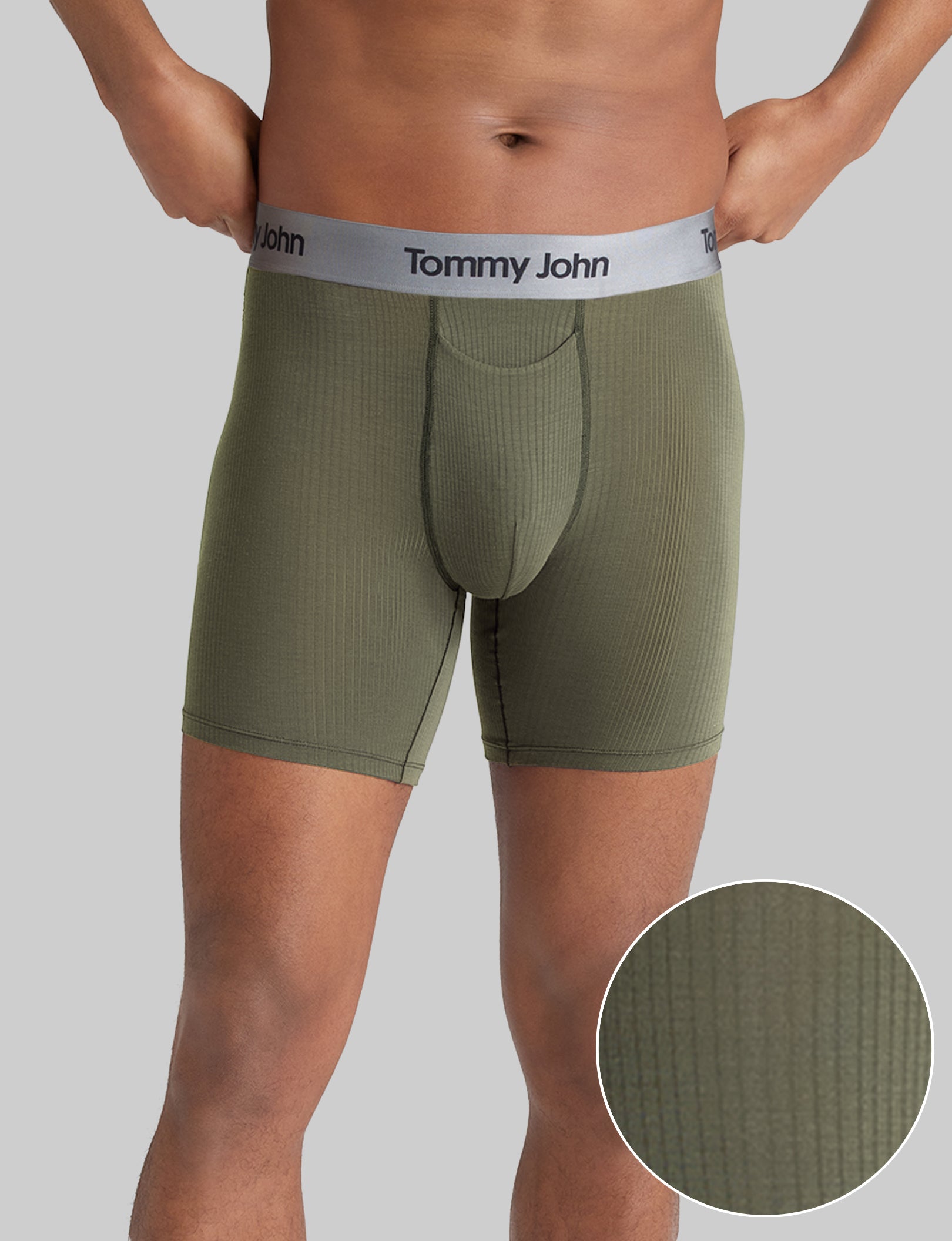 Premium Second Skin Luxe Rib Mid-Length Boxer Briefs - 6 Pack | Ultra-Soft Breathable Underwear for Men | Perfect for Workout, Lounge & Everyday Comfort