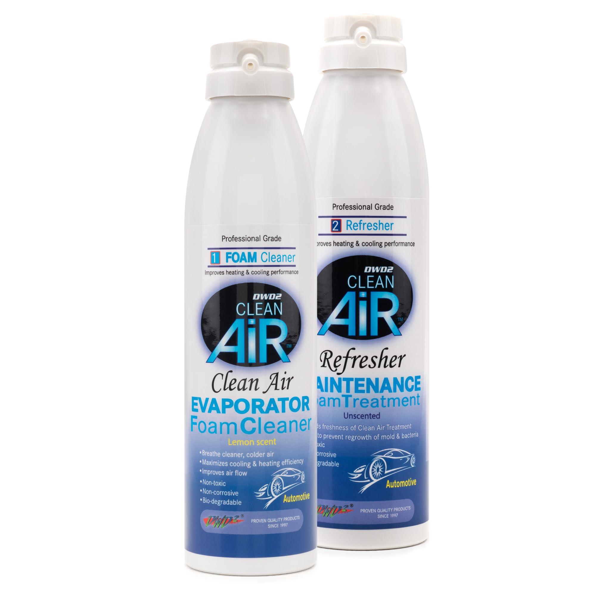 2 Pack Automotive AC Coil Cleaner Spray - Car AC Condenser & Evaporator Coil Cleaner | Lemon Scent | Improves Airflow & Cooling Efficiency | Perfect for Home & Auto AC Maintenance