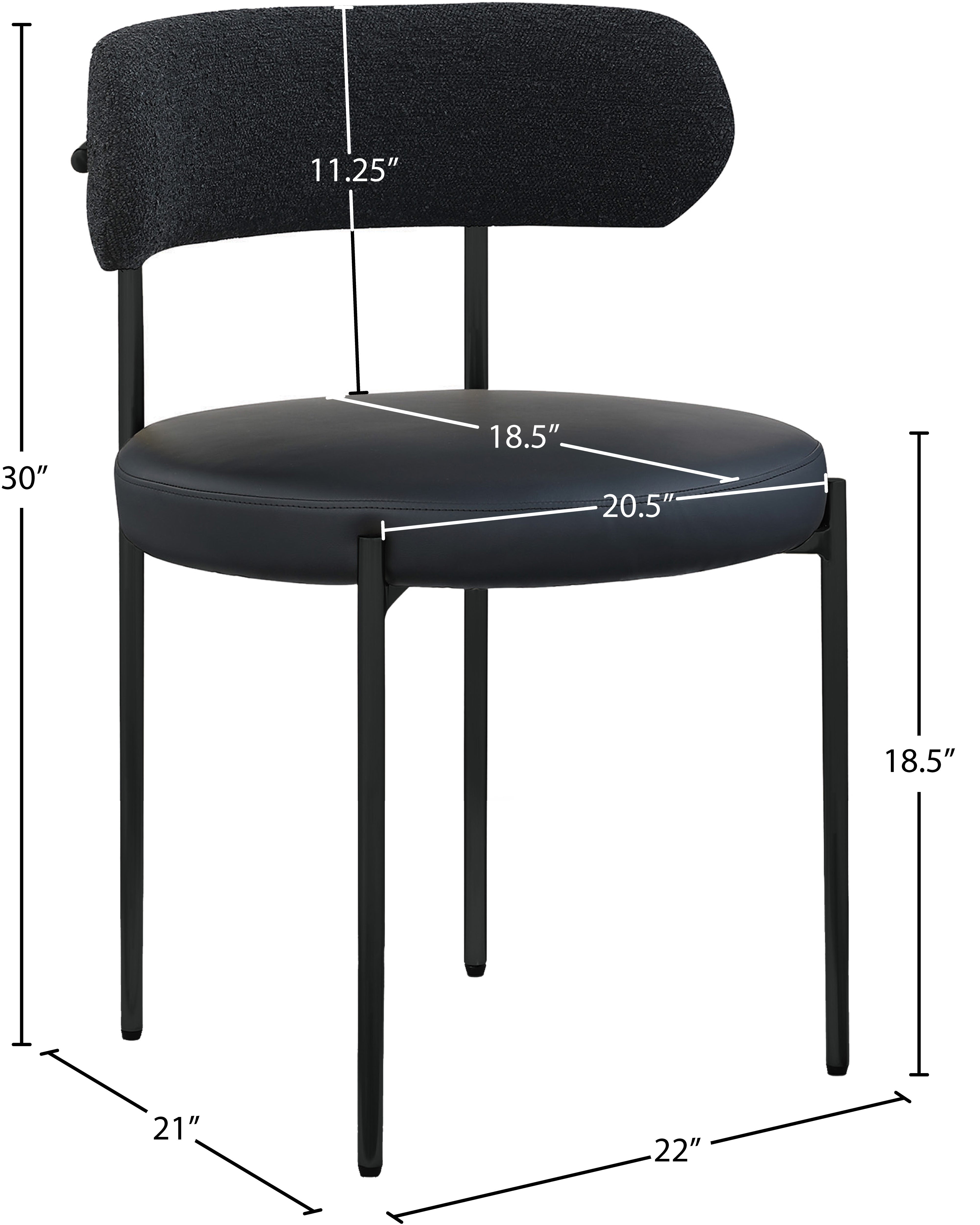 Vegan Leather & Boucle Fabric Dining Chair - Modern Comfort for Home, Office & Restaurant Use