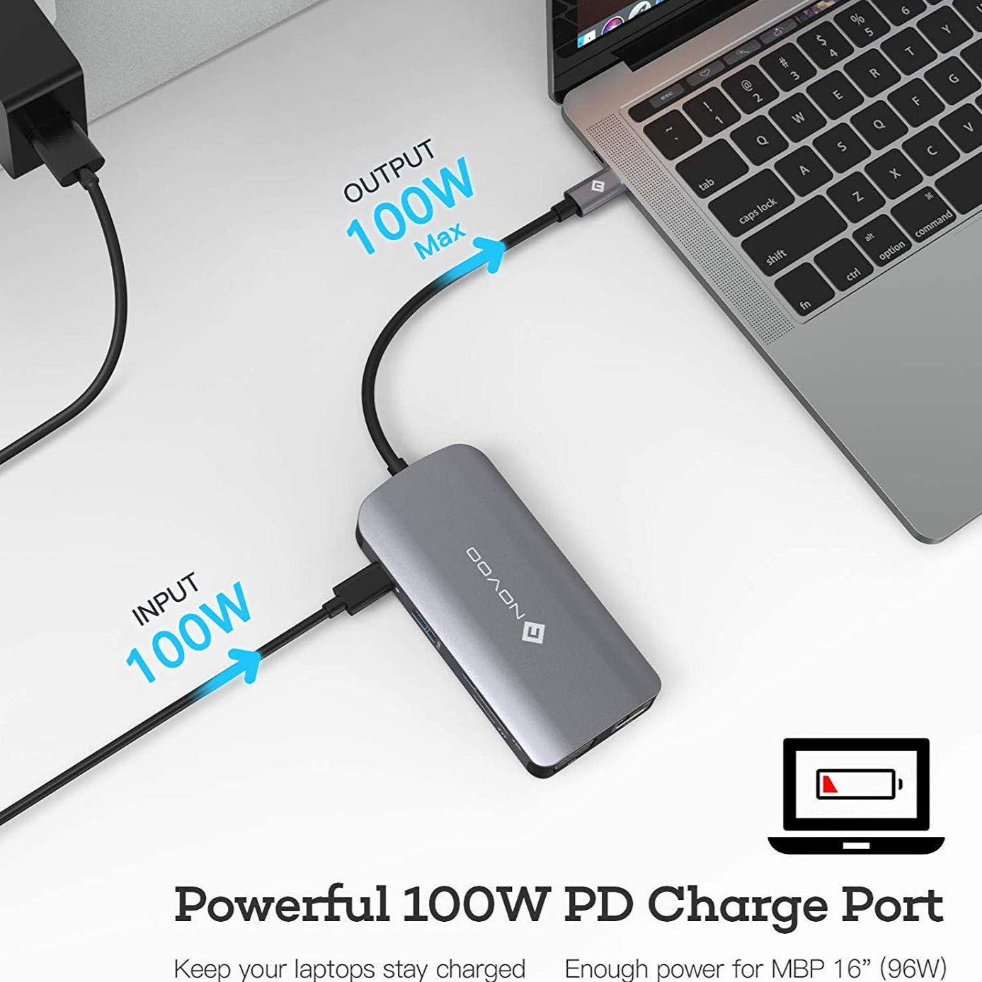 NOVOO 9-in-1 USB C Hub with 4K HDMI, USB 3.0 Ports, SD/TF Card Reader - Perfect for MacBook Pro, Chromebook & Laptop Accessories (Work, Travel & Home Office)