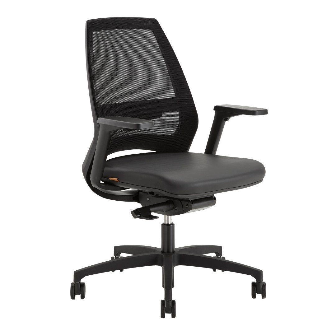 Ergonomic Mesh Back Office Chair with Lumbar Support - Adjustable Height & Swivel for Home & Office Workspace - Comfortable Desk Chair for Long Hours Sitting
