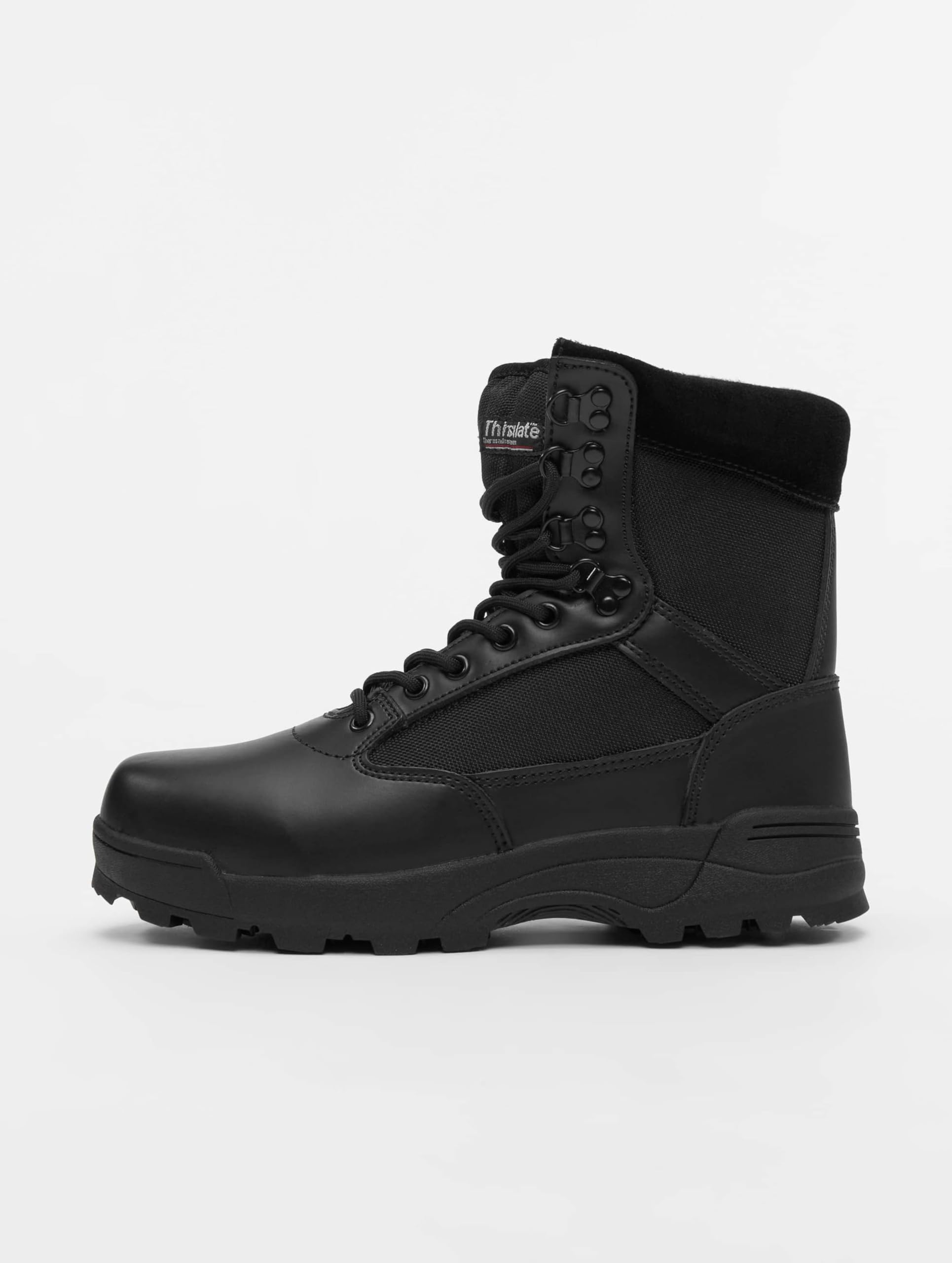 Men's Tactical Side Zip Combat Boots - Black Military & Work Boots for Outdoor Hiking, Work & Tactical Use