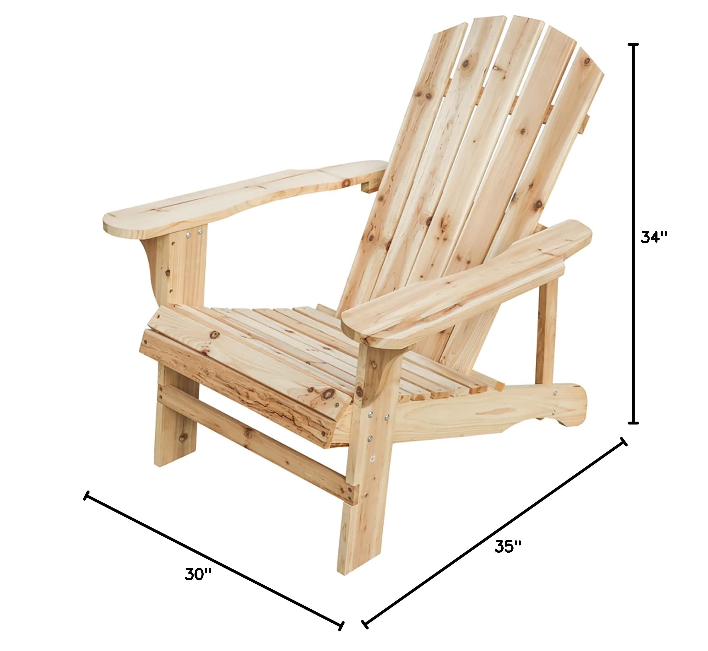 Premium LOKATSE HOME Outdoor Wooden Adirondack Chair - Durable All-Weather Patio Furniture for Garden, Poolside, Deck & Backyard Relaxation