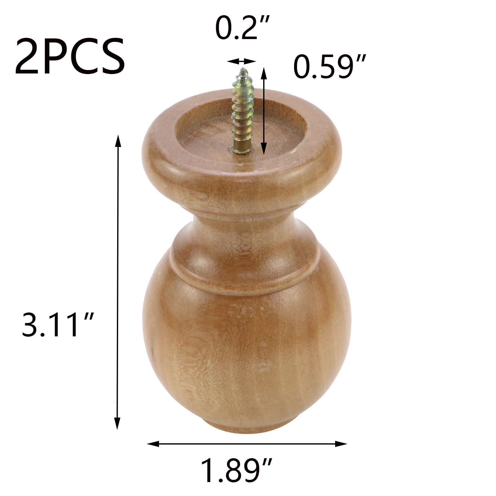 Tulead Wooden Curtain Rod Finials - Screw-On End Caps for Curtain Rods (Set of 2, Wood Finish) - Perfect for Living Room, Bedroom & Window Decor