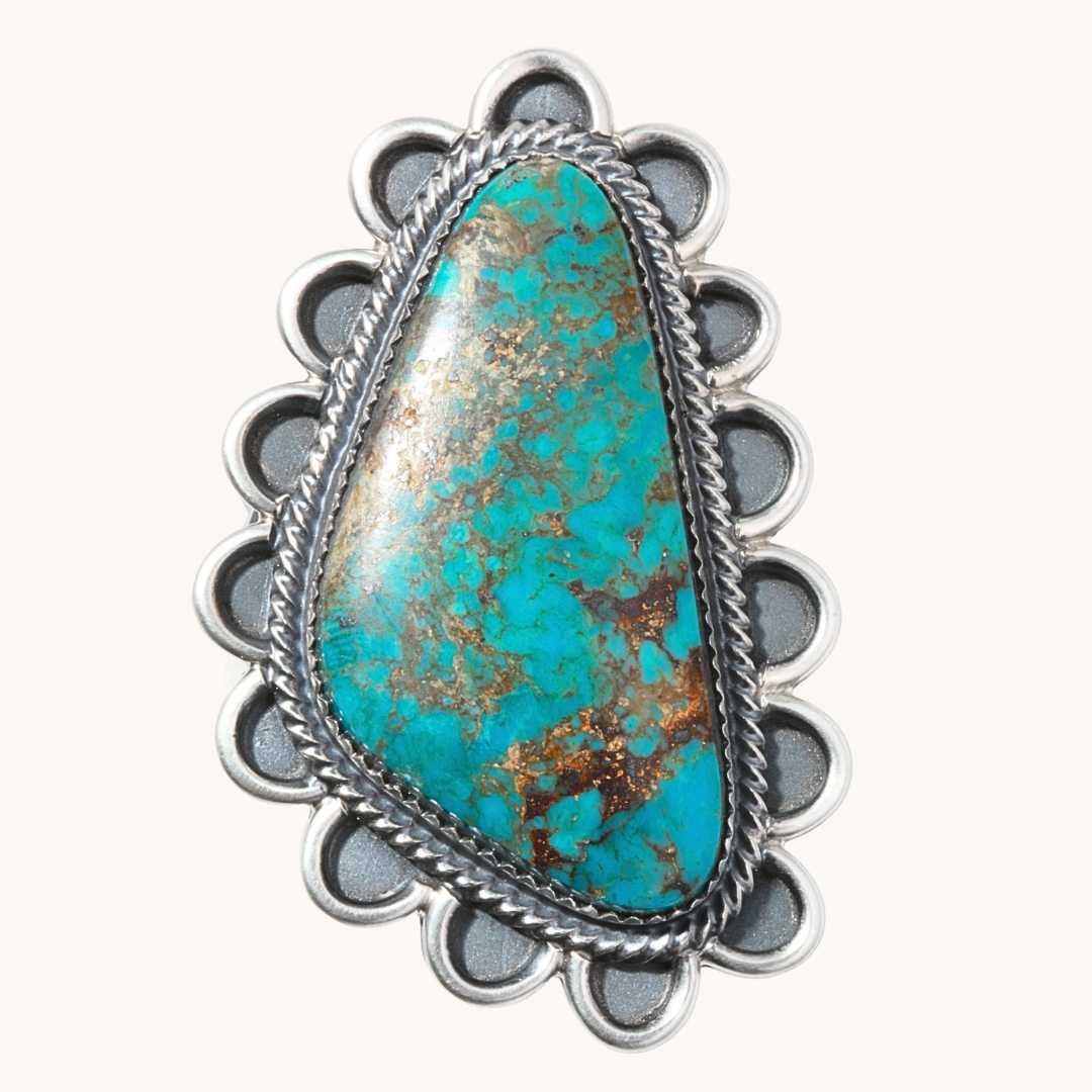 Stylish Adjustable Turquoise Ring for Men - Handmade Silver Plated Jewelry - Perfect for Gifts, Weddings & Everyday Wear