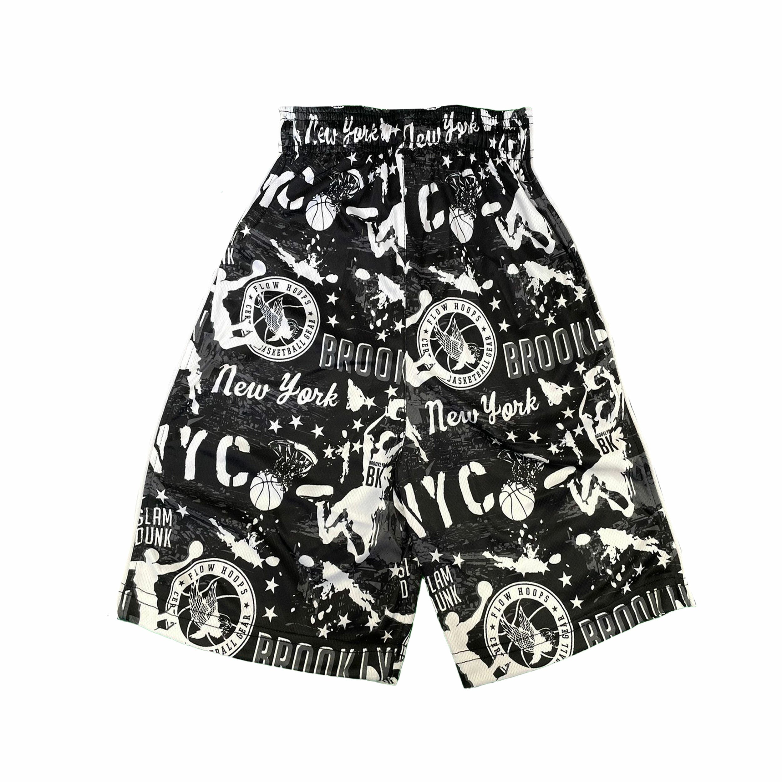 Boys Brooklyn Hoops Attack Basketball Shorts - Lightweight Breathable Gym Shorts for Kids, Perfect for Basketball Practice, School PE & Casual Wear