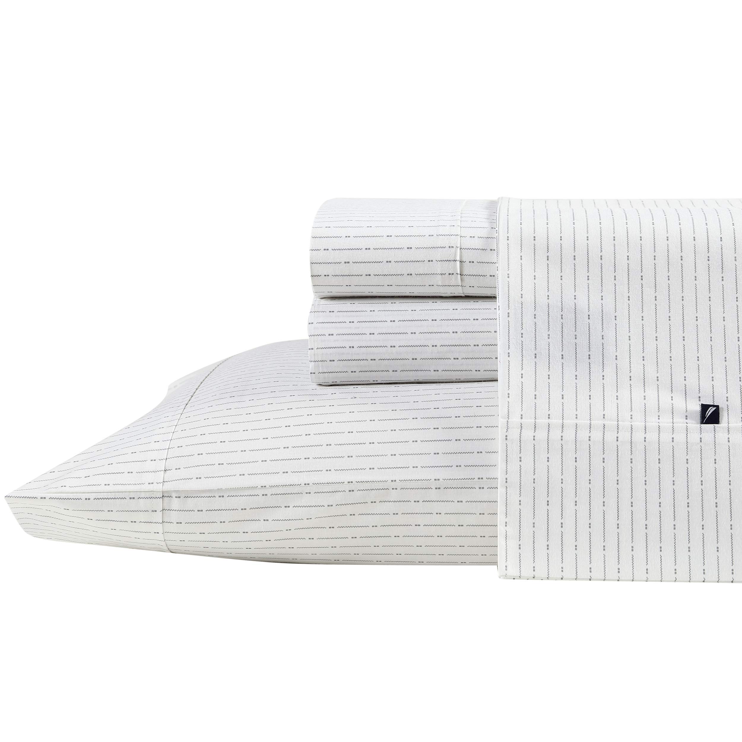 Nautica King Cotton Percale Sheets - Buoy Grey for Cozy Bedroom Decor
