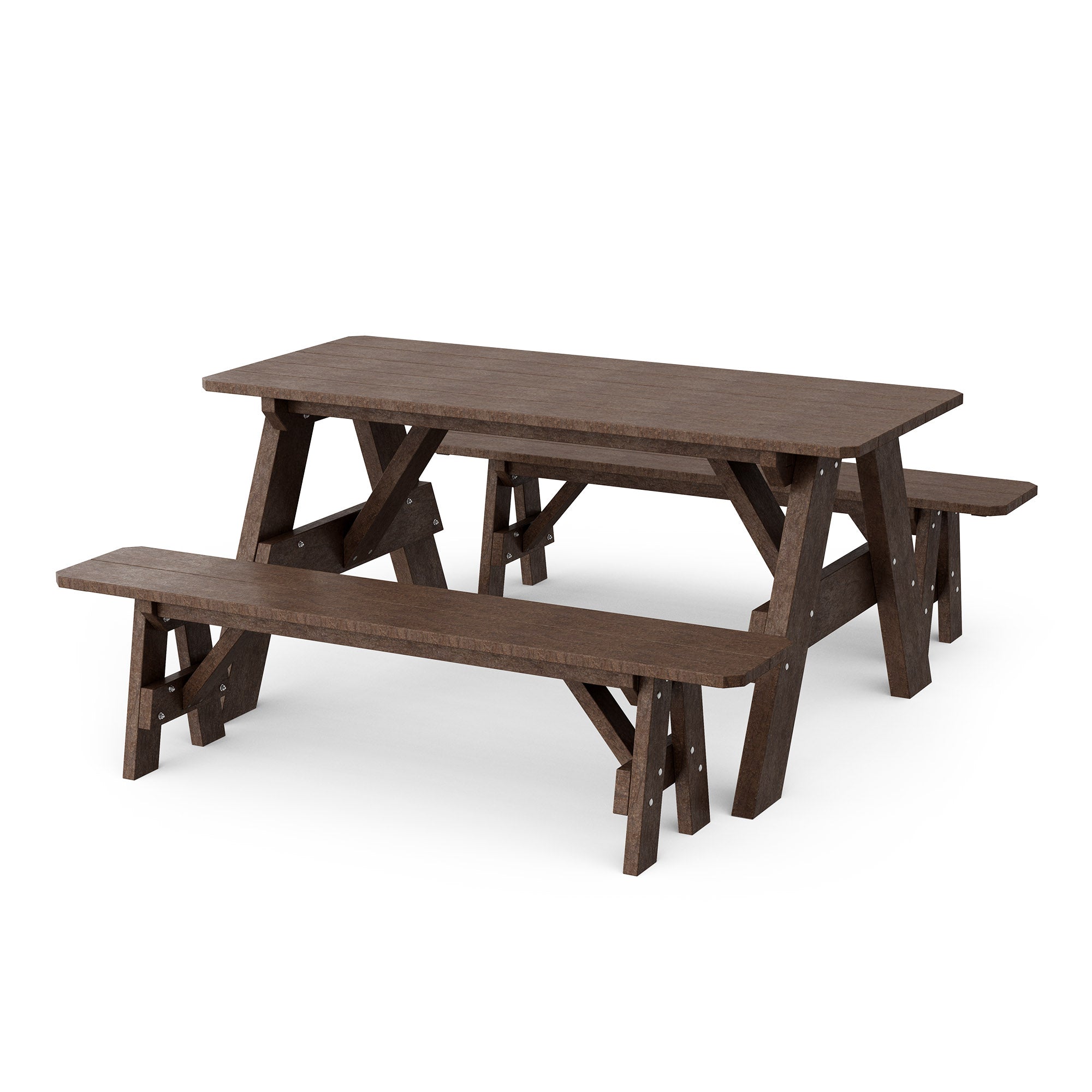 Heritage 72-Inch Outdoor Picnic Table with Detachable Benches - Perfect for Backyard BBQs, Camping & Family Gatherings