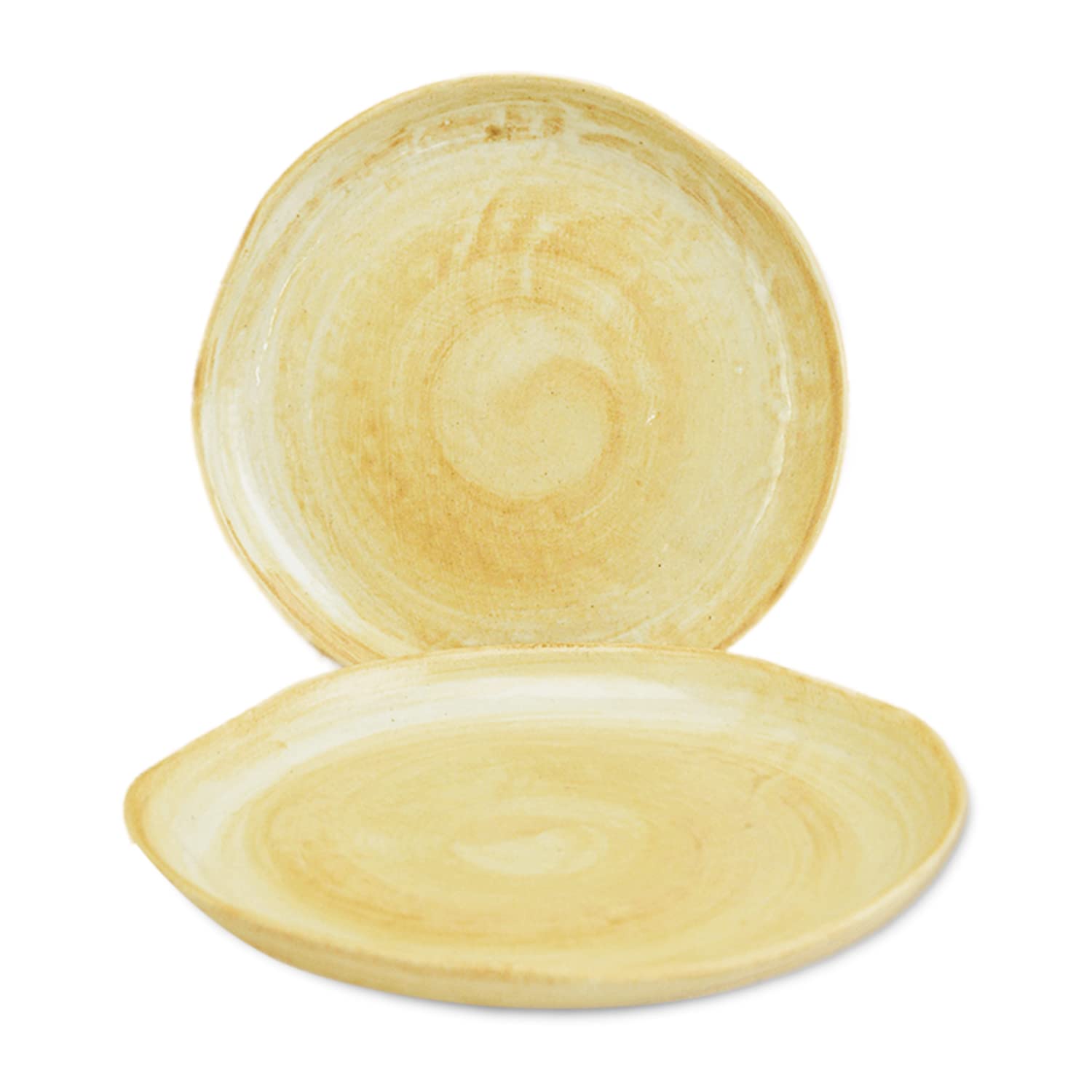 Organic Style 7 Inch Brown Ceramic Stoneware Sandwich and Dinner Plates Set of 2 - Eco-Friendly Durable Dishware for Everyday Meals, Parties & Home Decor